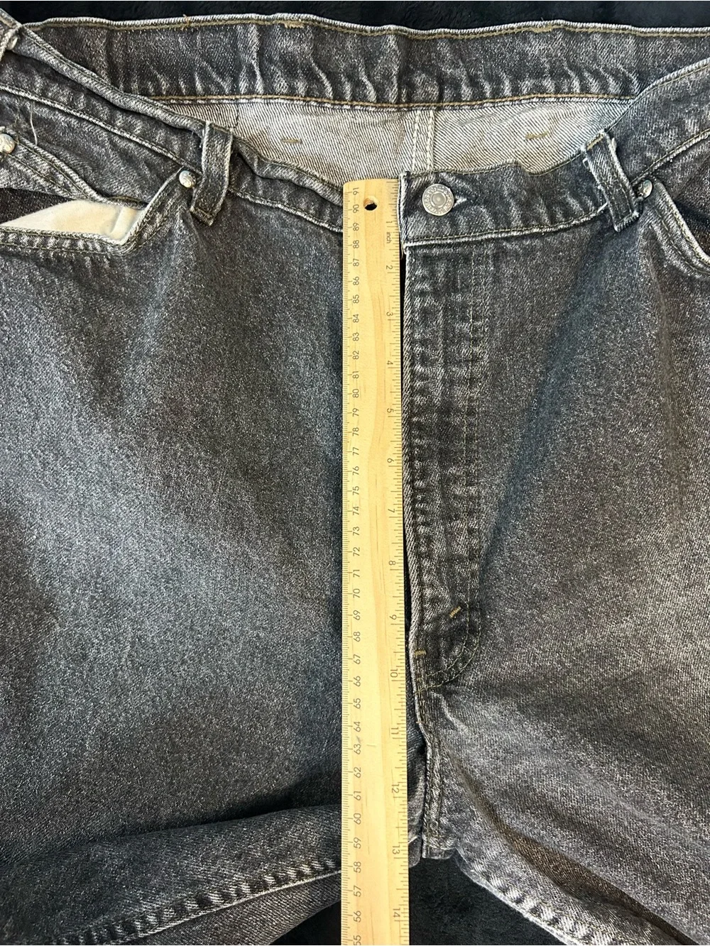 VTG Levi's 540 44x36 Black Jeans Relaxed 90s Denim USA Made Halloween Gold Tag